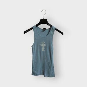 RARE! Chrome Hearts Baby Blue Jumbo Cross Tanktop